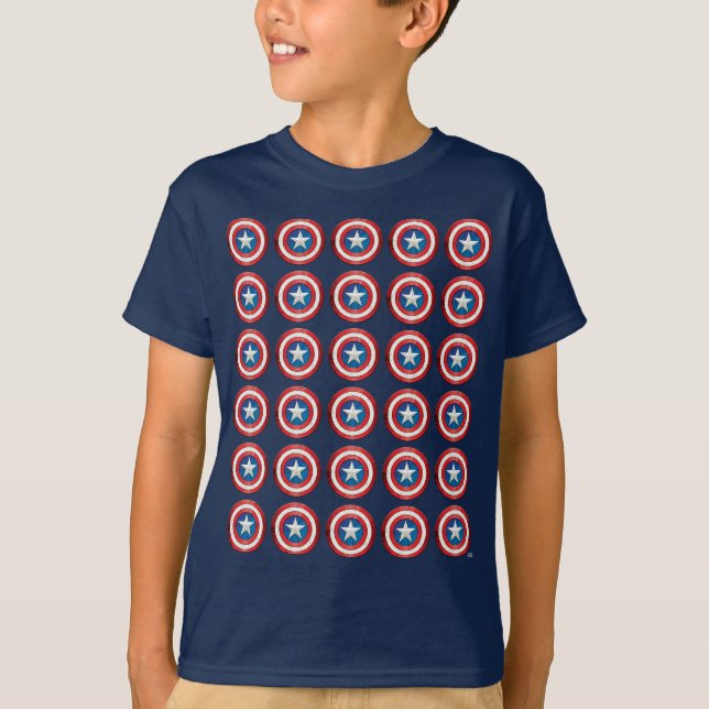 T-shirt Classique Avengers | Captain America Brusted Shiel (Devant)