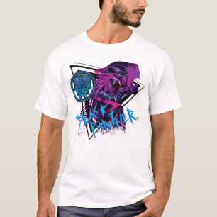 T-shirt Classique Avengers   Neon Black Panther Graphic