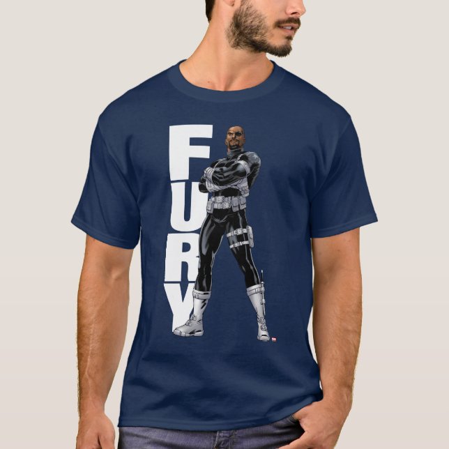 T-shirt Classique Avengers | Nick Fury Bras Croisés (Devant)