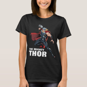 T-shirt Classique Avengers   Thor Leaping Avec Mjolnir