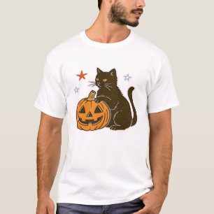 T-shirt classique chat d'Halloween sucré effrayant
