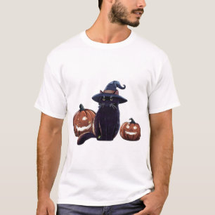 T-Shirt classique chat noir Halloween