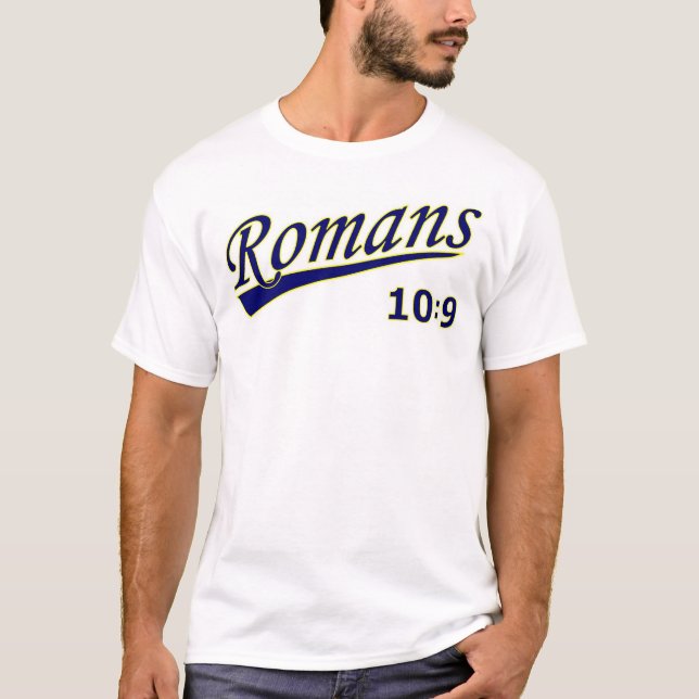 T-shirt classique de base-ball de 10:9 de Romains (Devant)