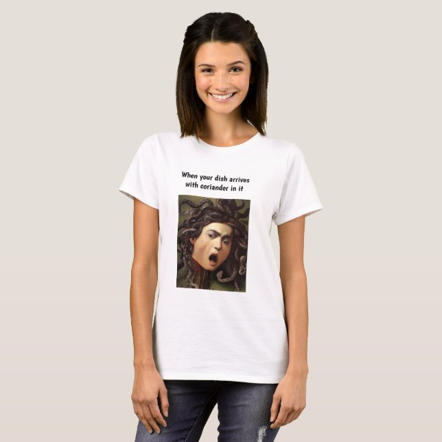 T-shirt classique de dames de "coriandre" d'art de (Devant entier)