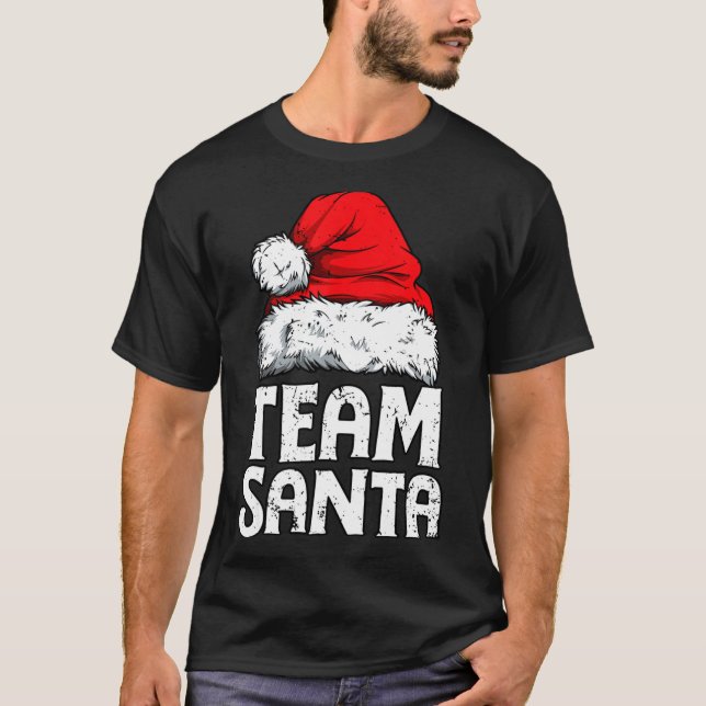 T-shirt classique de Noël de l'équipe Père Noël (Devant)