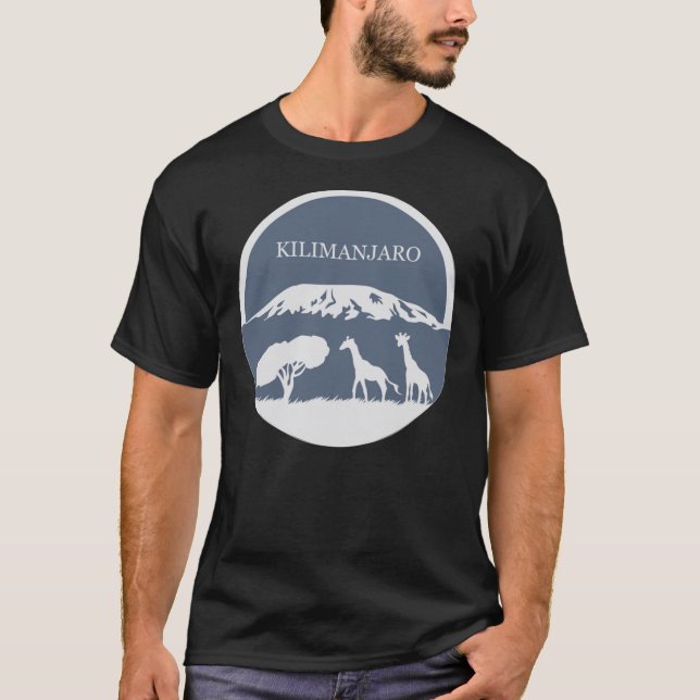 T-shirt classique du Kilimandjaro (bleu) (Devant)