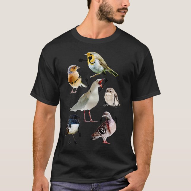 T-Shirt Classique Oiseaux Aux Armoiries (Devant)