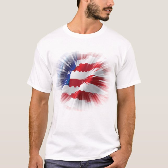 T-shirt Classique patriotique et puissant Burst American D (Devant)