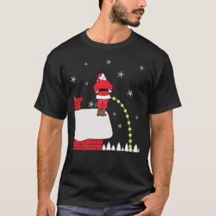 T-shirt classique Père Noël pee de Noël inappropri
