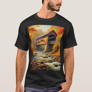 T-shirt classique, pont couvert d'automne