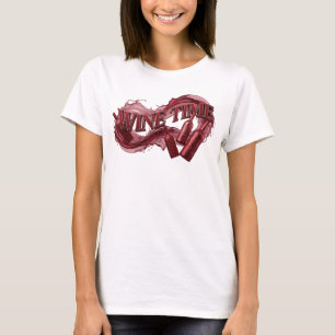 T-shirt Classique Rouge WINE TIME Texte en 3D