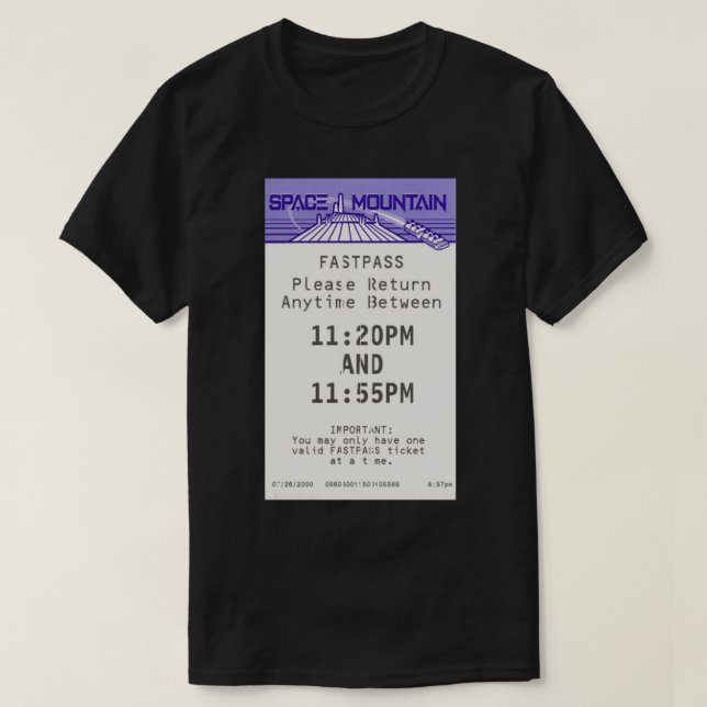 T-shirt classique Space Mountain Fastpass (Design devant)