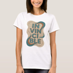 T-shirt Classique Teal INVINCIBLE Art de texte 3D