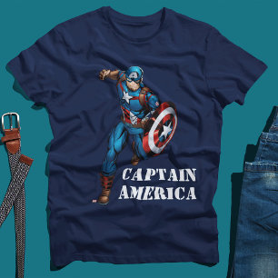 T-shirt Classiques Avengers Captain America Court en Ava