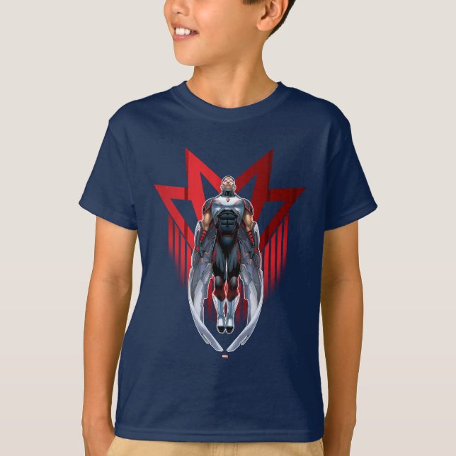 T-shirt Classiques des Avengers | Badge d'icône de Faucon (Devant)