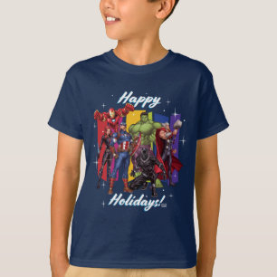 T-shirt Classiques des Avengers   Groupe "Joyeuses Fêtes"