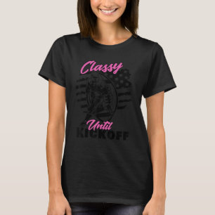 T-shirt Classy Jusqu'Au Kickoff American Football Girl Jeu