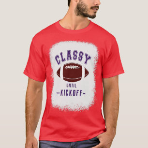 T-shirt Classy Jusqu'Au Kickoff Purple Lettres Sport Jeu D