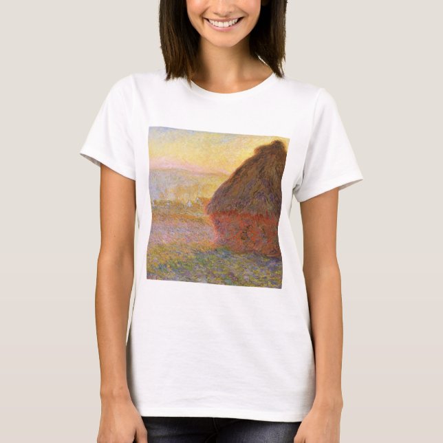 T-shirt Claude Monet Impressionniste Peinture Graystaks I (Devant)