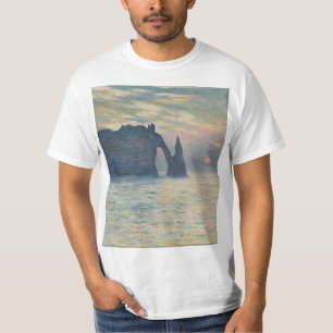 T-shirt Claude Monet - La falaise, Étretat, coucher de so