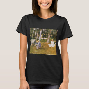 T-shirt Claude Monet peignant, Bordure d'un bois par Sarge