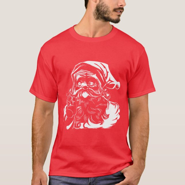 T-shirt Clause Santa d'impression blanc (Devant)