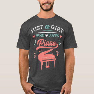T-shirt Clavier Composer I Love Piano Heart Music Daughte