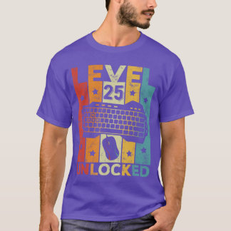 T-shirt Clavier de jeu débloqué niveau 25 25e anniversaire