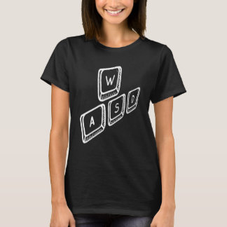 T-shirt Clavier de jeu pour PC WASD Gamer vidéo Ordinateur