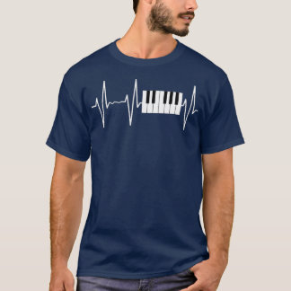 T-shirt Clavier de piano Vintage Heartbeat Jazz Puls