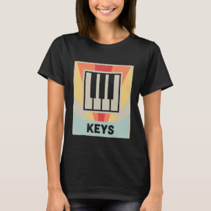 T-shirt Clavier du synthétiseur de touches rétro