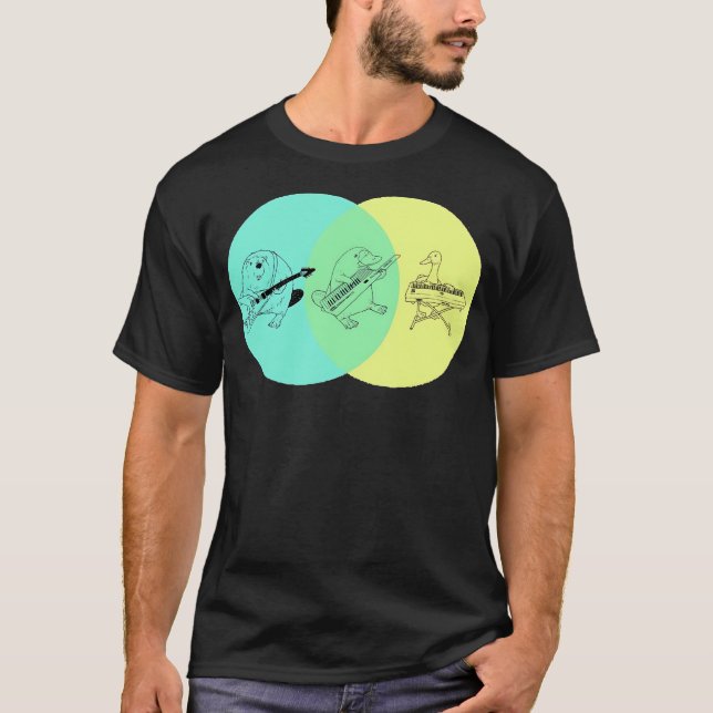 T-shirt Clavier Platypus Diagramme de Venn (Devant)