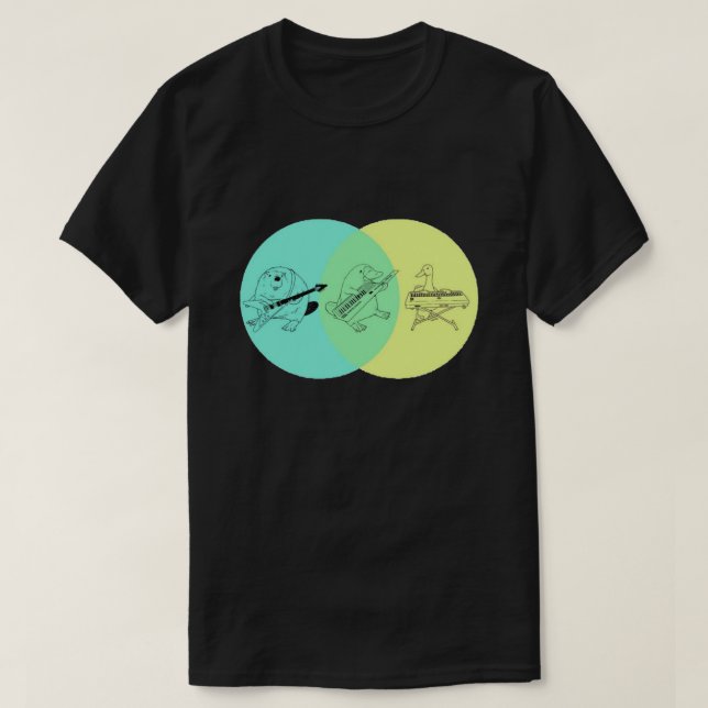 T-shirt Clavier Platypus Diagramme de Venn (Design devant)