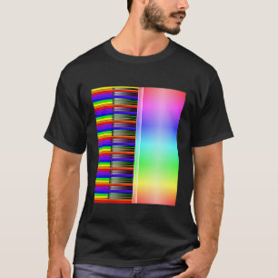 T-shirt clavier pour piano arc-en-ciel