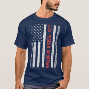 T-shirt Clay Pigeon Tirant sur le drapeau américain 4 juil