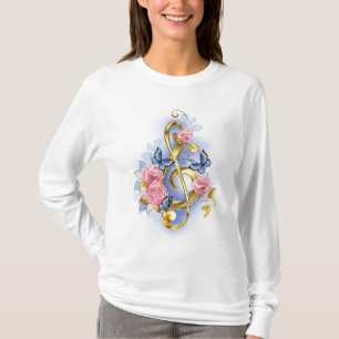 T-shirt Clé de fer avec roses roses roses