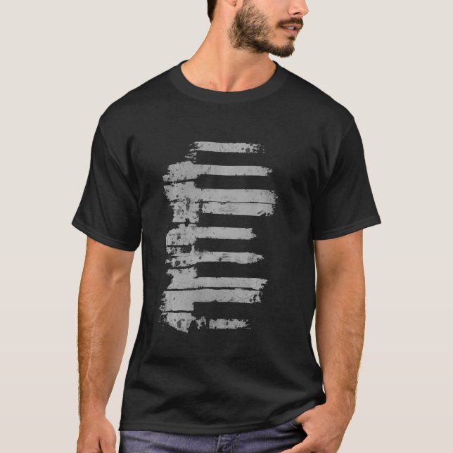 T-shirt Clé de lecteur de piano Clavier de lecteur (Devant)