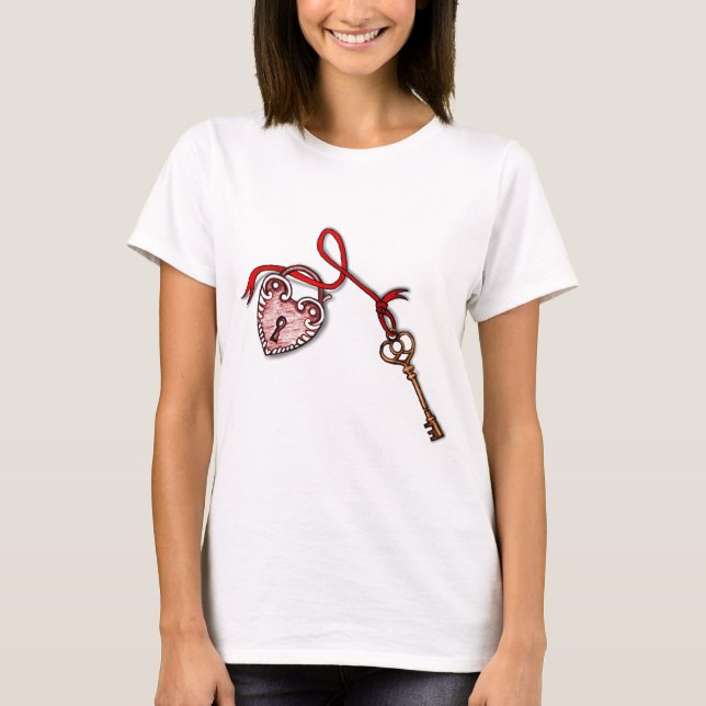 T-shirt Clé de mon coeur ~ Rouge (Devant)