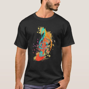 T-shirt Clé de Sol Colorée Théorie Musicale Professeur de