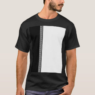 T-shirt Clé grecque verticale - Noir et blanc