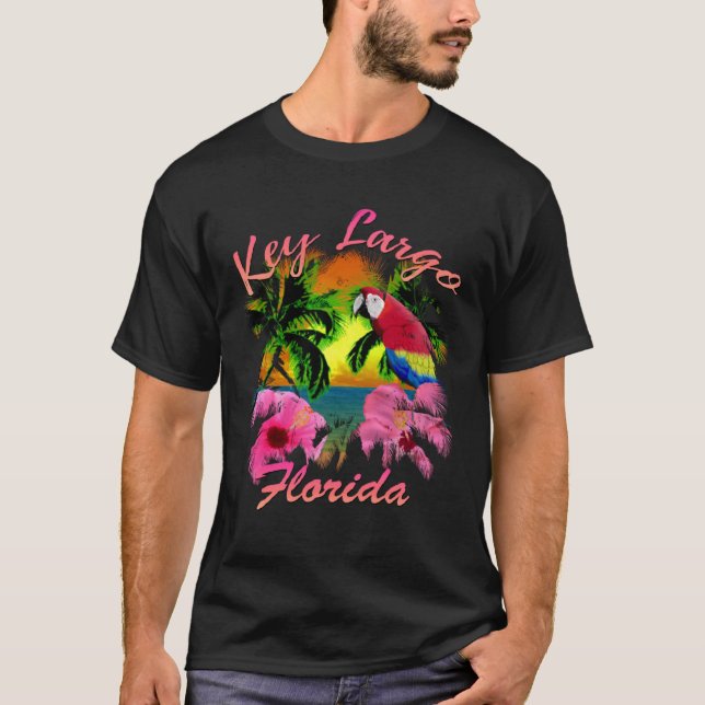T-shirt Clé Largo Tropical Beach Sunset (Devant)
