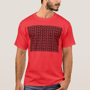 T-shirt clé noire blanche grecque