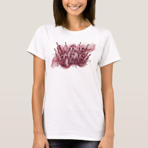 T-shirt Clean Red WINE TIME Wearable Art