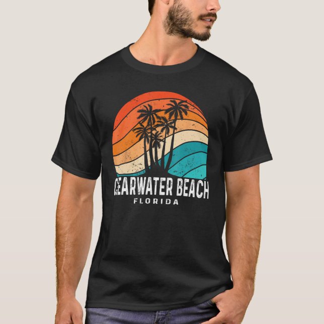 T-shirt Clearwater Beach Florida Palm Tree Beach Souvenir (Devant)