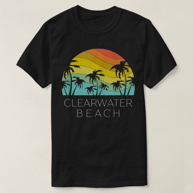 T-shirt Clearwater Beach Floride Rétro Vacances Souvenir S (Design devant)