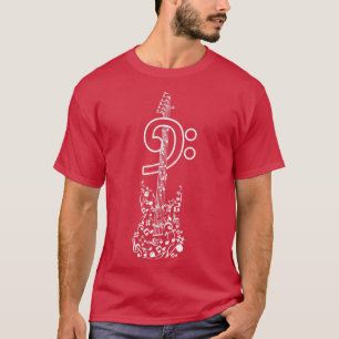T-shirt Clef Bass Guitare Retro Baid