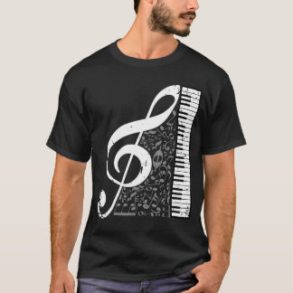 T-shirt Clef Piano Musical Notes Pianist Musicians Instrum