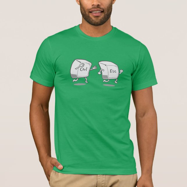 T-shirt Clés drôles de Ctrl-esc (Devant)