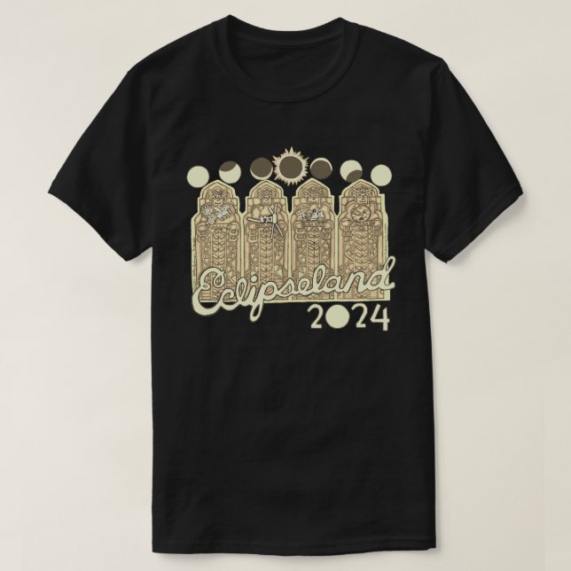 T-shirt Cleveland Eclipseland (noir) (Design devant)