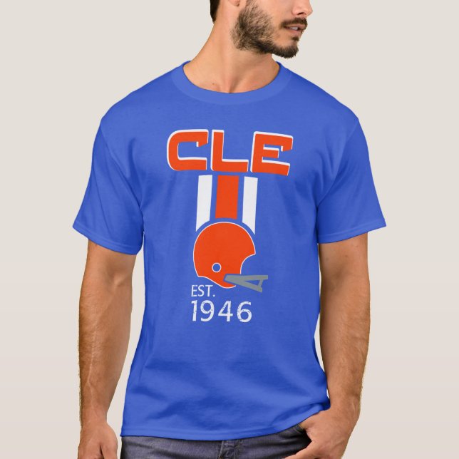 T-shirt Cleveland Football Fan - 1946 Vintage Helmet (Devant)